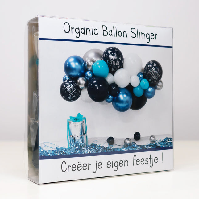 Ballons DIY Ballon Kit Organic Happy Birthday Navy