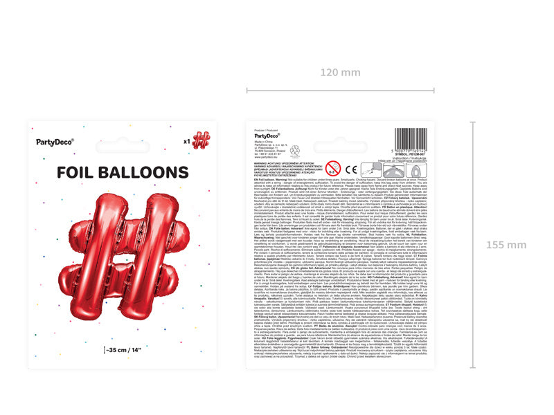 Folienballon Buchstabe # Rot Leer 35cm