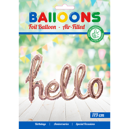 Folienballon Hallo Rose Gold 1,19m leer