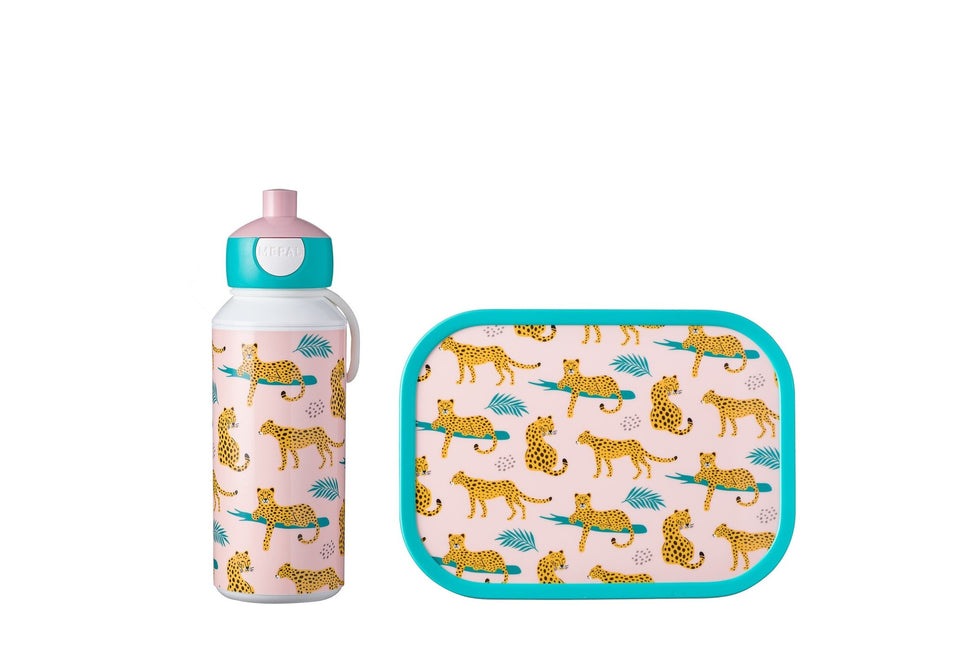 Lunch-Set Campus Trinkflasche+Lunchbox Leopard