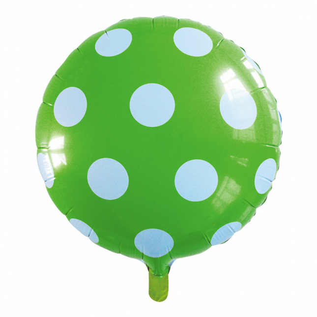 Heliumballon Dots Hellgrün 45cm Leer