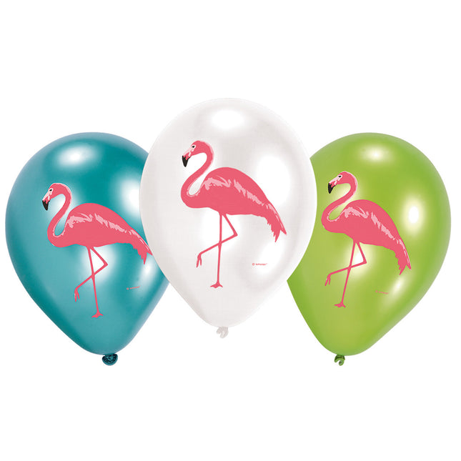 Hawaii Luftballons Flamingo 28cm 6Stück