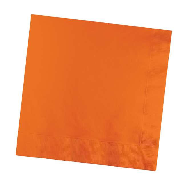 Orangefarbene Servietten 3-lagig 41cm 25Stk