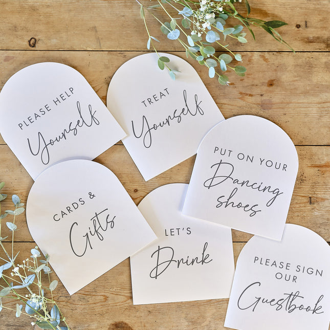 Hochzeitstisch Dekoration Karten 6pcs