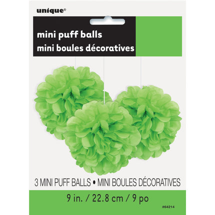 Pompon Limettengrün 20cm 3Stück