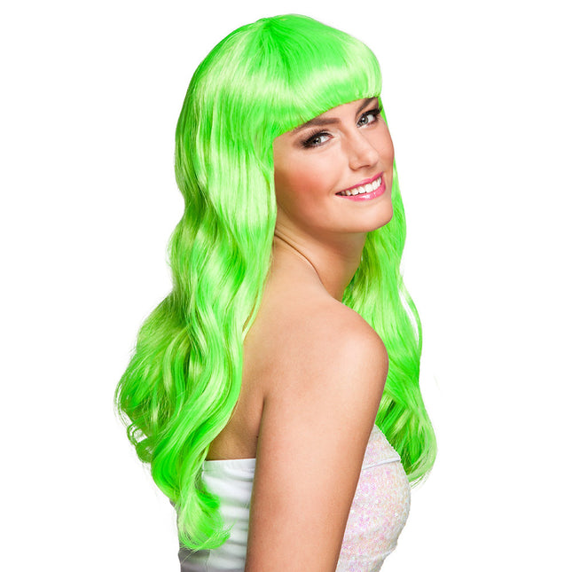 Perücke Langes Haar Lime Green