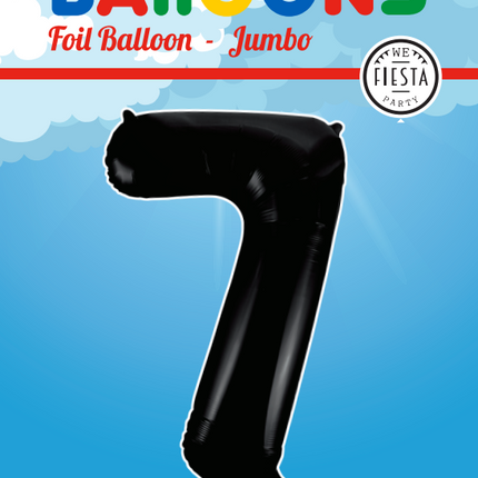 Folienballon Figur 7 Schwarz XL 86cm leer