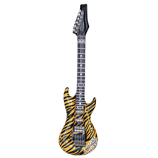 Zebra Fake Gitarre Gelb Schwarz Aufblasbar 1.07m