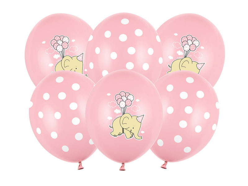 Ballons Baby Elefant Rosa 30cm 6Stk