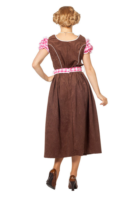 Rosa Dirndlkleid Oktoberfest Damen Lang