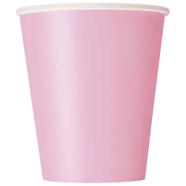 Hübsche rosa 9oz Pappbecher, 8 Stück