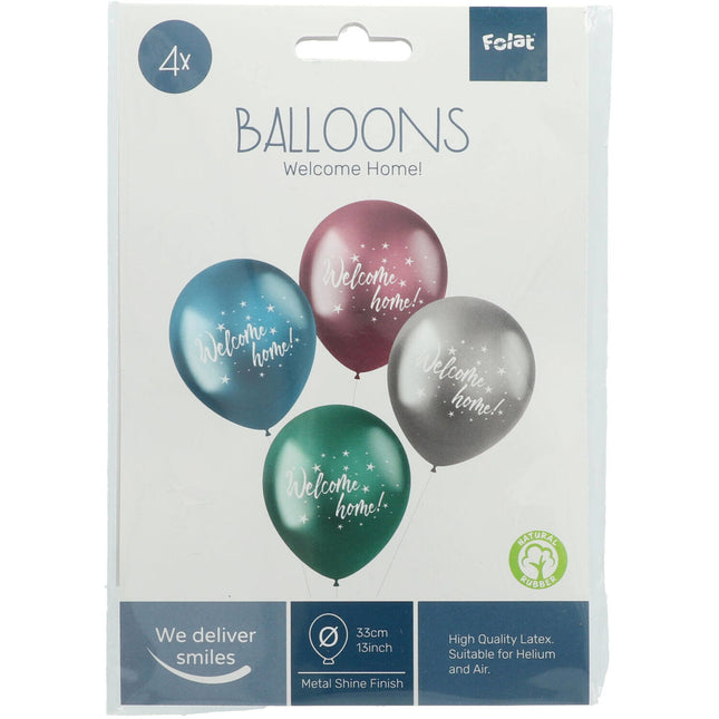 Ballons Willkommen zu Hause 33cm 4 Stk.