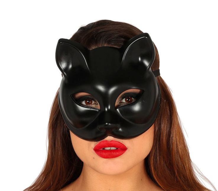 Schwarze Katzenmaske