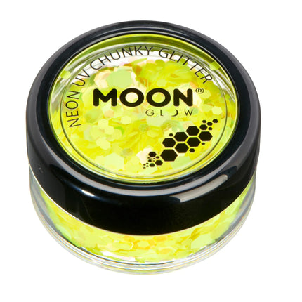 Moon Glow Neon UV Chunky Glitter Gelb 3g