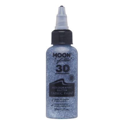 Moon Glitter Holographic Glitter Fabric Paint Schwarz 30ml