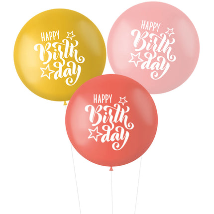 Ballons Happy Birthday Blau 80cm 3Stk