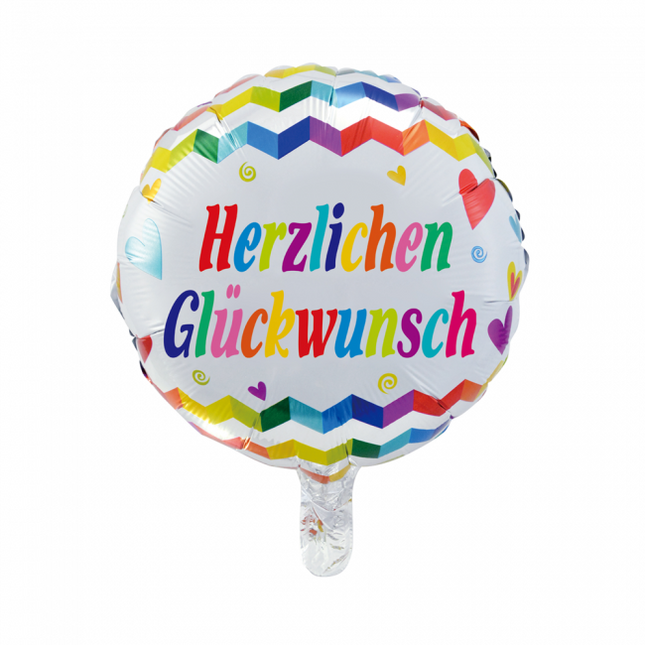 Heliumballon Herzlichen Gl√ºckwunsch 45cm leer