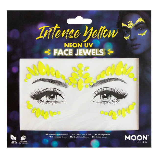 Moon Glow Neon UV Face Jewels Intensives Gelb