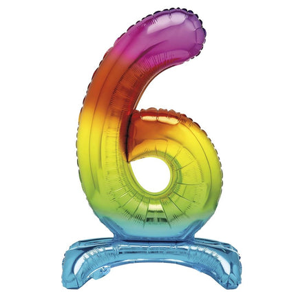 Regenbogenfigur Ballon 6 Jahre mit Standard 76cm