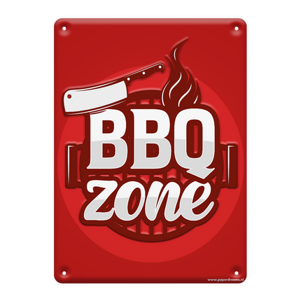 Metallplatte Bbq Zone