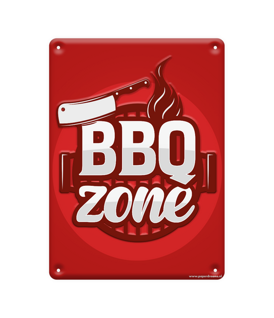 Metallplatte Bbq Zone