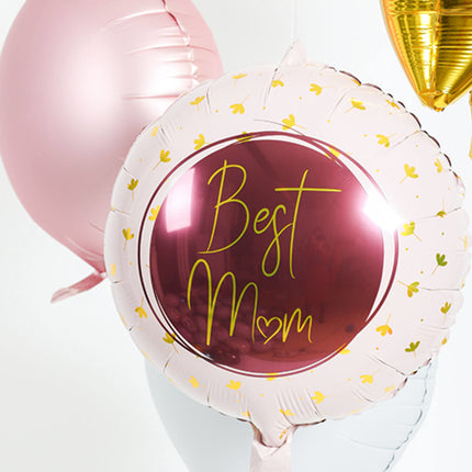 Helium Ballon Beste Mama Rosa Leer 45cm