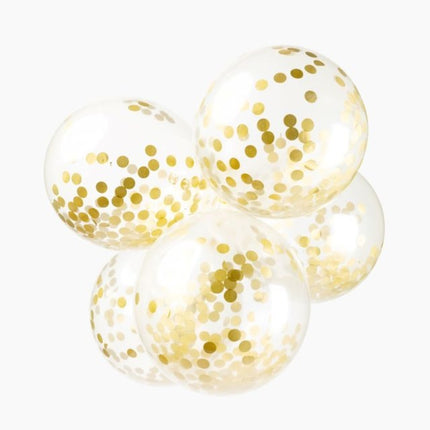 Konfetti Ballons Gold 30cm 6Stk