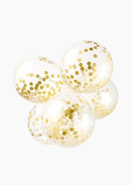 Konfetti Ballons Gold 30cm 6Stk