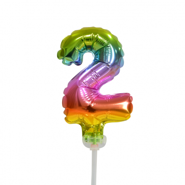 Folienballon Figur 2 Regenbogen 13cm leer