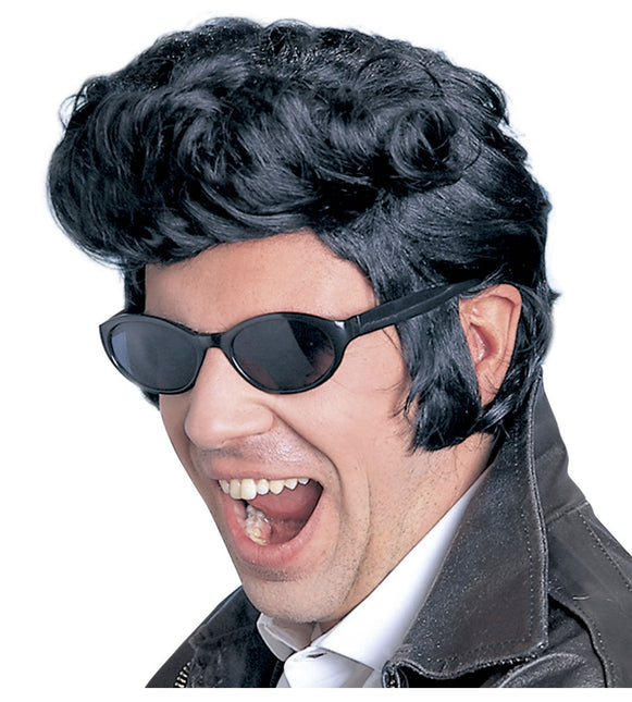 Schwarze Elvis Perücke