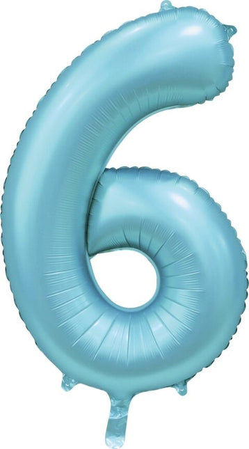 Hellblauer Figurenballon 6 Jahre Glanz 86cm