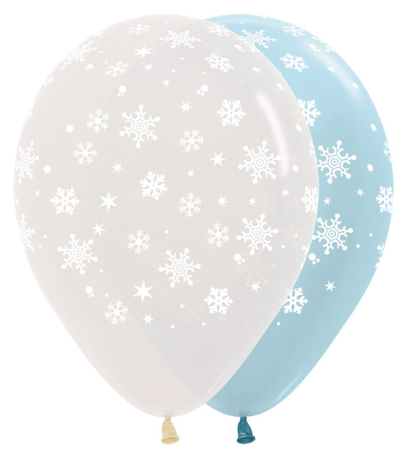 Ballons Schneeflocke Mix 30cm 25Stk