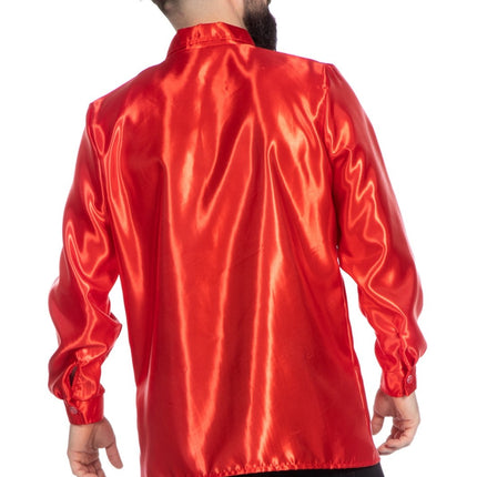 Disco Bluse Rüschen Rot