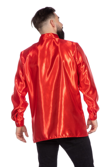 Disco Bluse Rüschen Rot