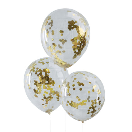 Gold Konfetti Ballons 30cm 5Stück