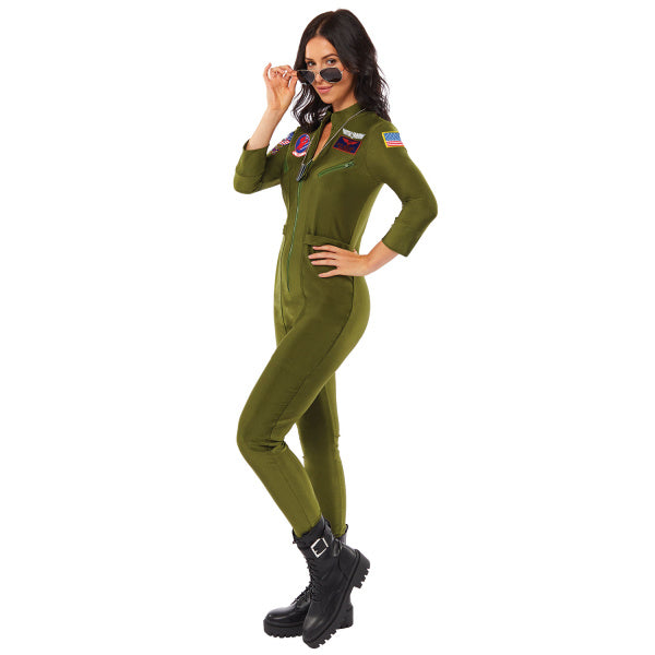 Erwachsenenkostüm Top Gun Jumpsuit Damen