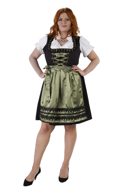 Dirndl schwarz olivgrün, Hirsche