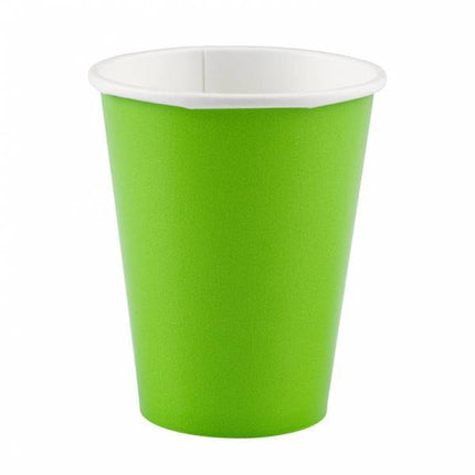 Limettengrüne Becher aus Pappe 266ml 8 Stk.