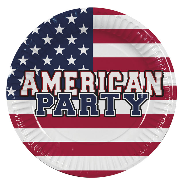 Teller Amerikanisches Partypapier 23cm 10Stk