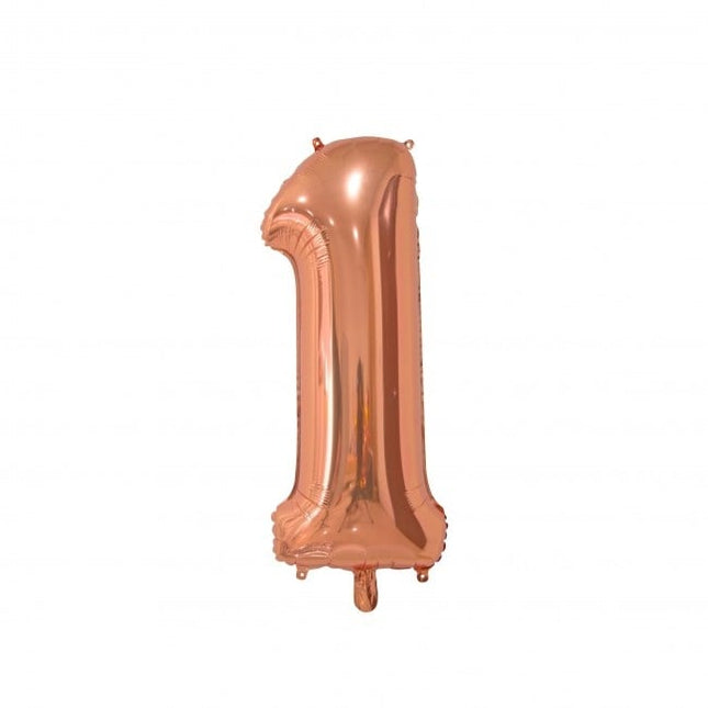 Folienballon Figur 1 Rose Gold 66cm