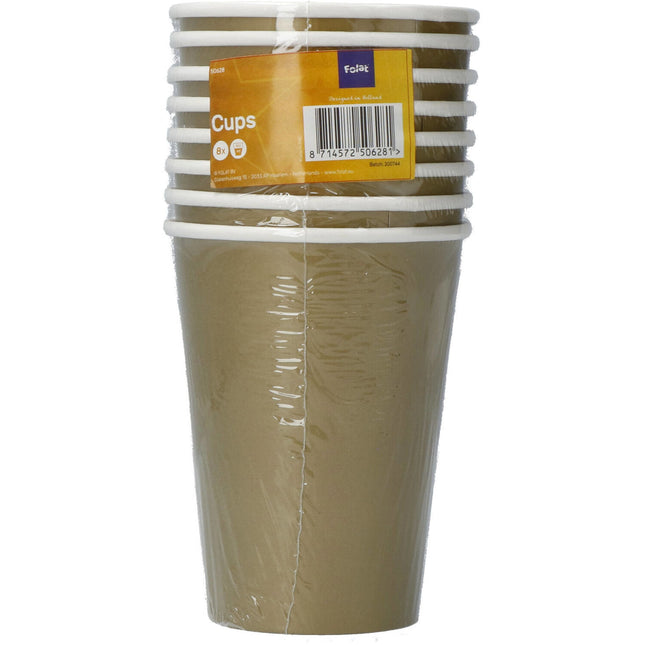 Goldene Becher aus Pappe 350ml 8 Stk.