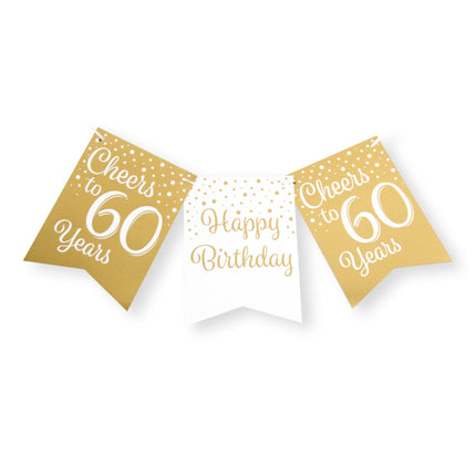 Banner 60 Jahre Gold Weiß 6m