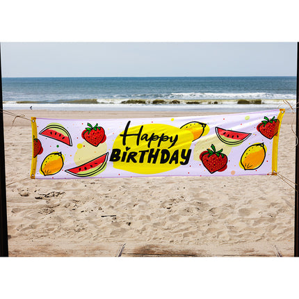 Happy Birthday Banner Obst 1,8m