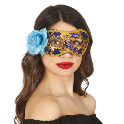 Blumenmaske Blau Gold