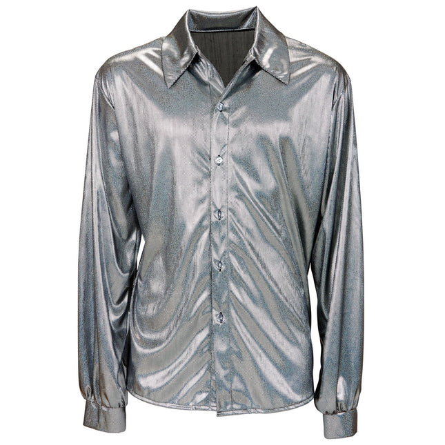 Disco 70S Shirt Silber Männer