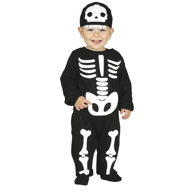 Skelett Halloween Kostüm Baby Schwarz Weiß