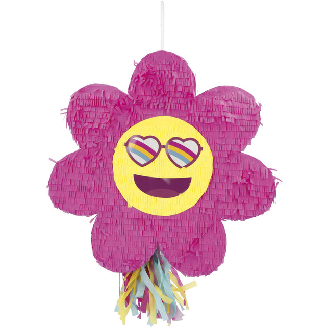 Emoij Pinata Blume Leer 45cm