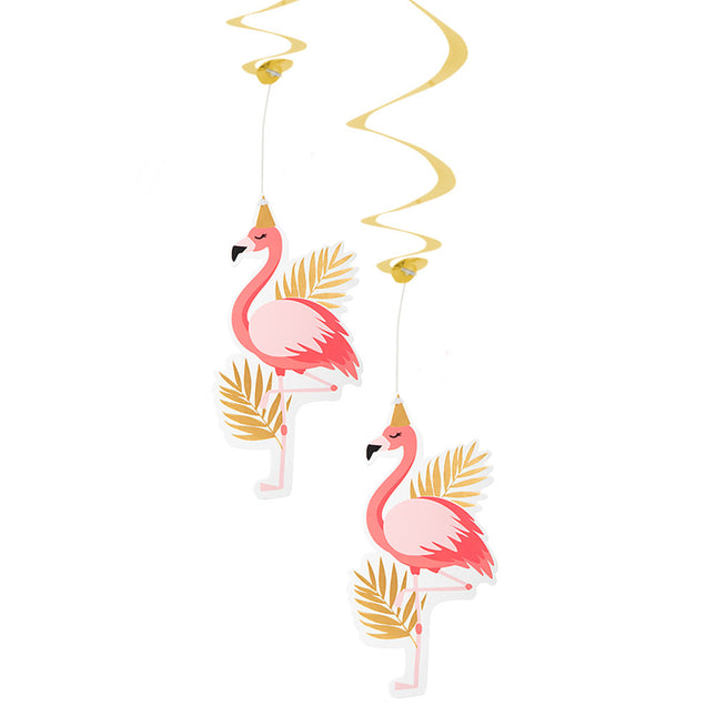 Hawaii Hängende Dekoration Flamingo 85cm 2Stück