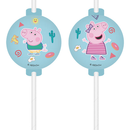 Peppa Pig Papierstrohhalme 4 Stk.