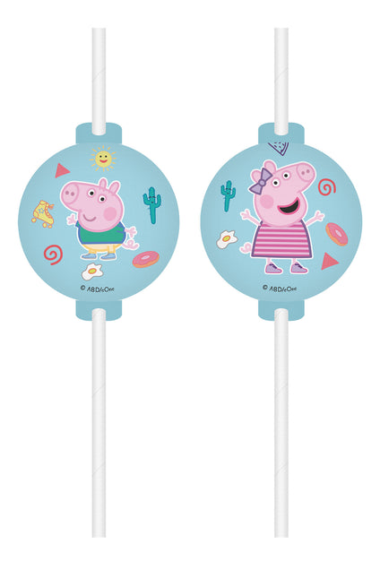 Peppa Pig Papierstrohhalme 4 Stk.